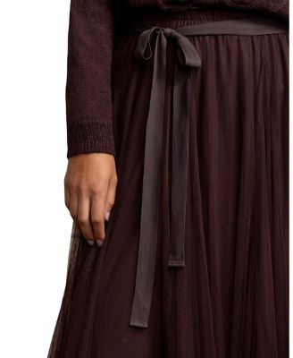  Tulle Godet Maxi Skirt