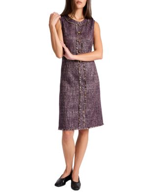 Laura Sleeveless Sheath Dress in Lightweight Tweed
