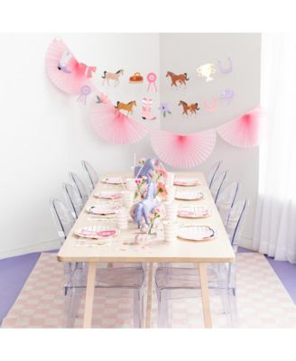  Pony Tales Cowgirl Birthday Garland, Set of 16 Pieces and Hanging Twine - Ages 5-7