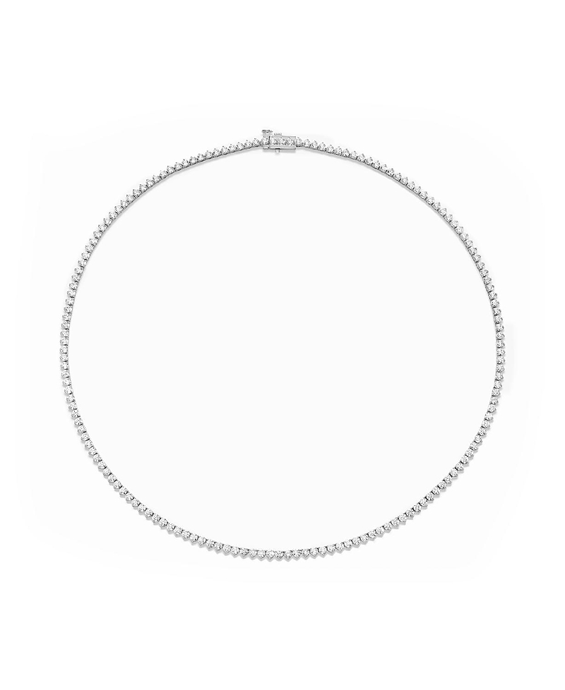 Vrai Tennis Necklace, Petite in 14K Gold, 6.40 ctw Round Brilliant Lab Created Diamonds, 16"