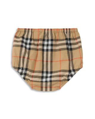 Girls' Lea Check Trim Cotton Dress & Bloomers - Baby