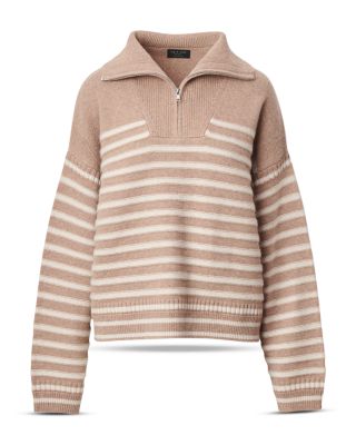 Raven Stripe Half Zip Sweater