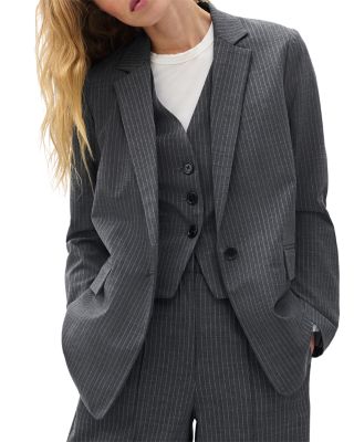 Jennifer Striped Combo Blazer & Vest Set
