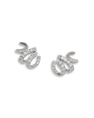 Bonne Annee Pav&eacute; Ribbon Stud Earrings