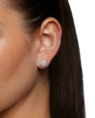 Crushed Pav&eacute; Cushion Stud Earrings