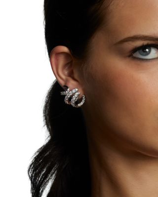 Bonne Annee Pav&eacute; Ribbon Stud Earrings
