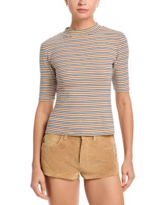 The Striped Mock Neck Top