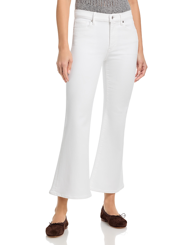 Frame The Pixie Icon High Rise Ankle Flare Jeans In White