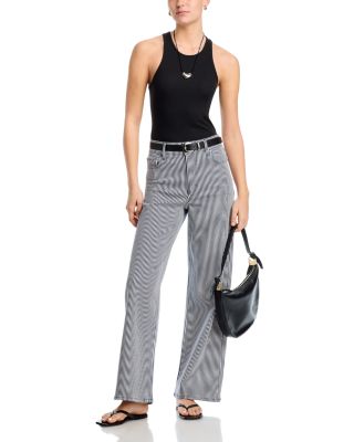 Le Slim Palazzo Jeans in Navy Stripe