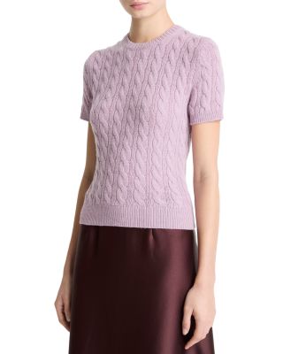 Cable Knit Short Sleeve Sweater