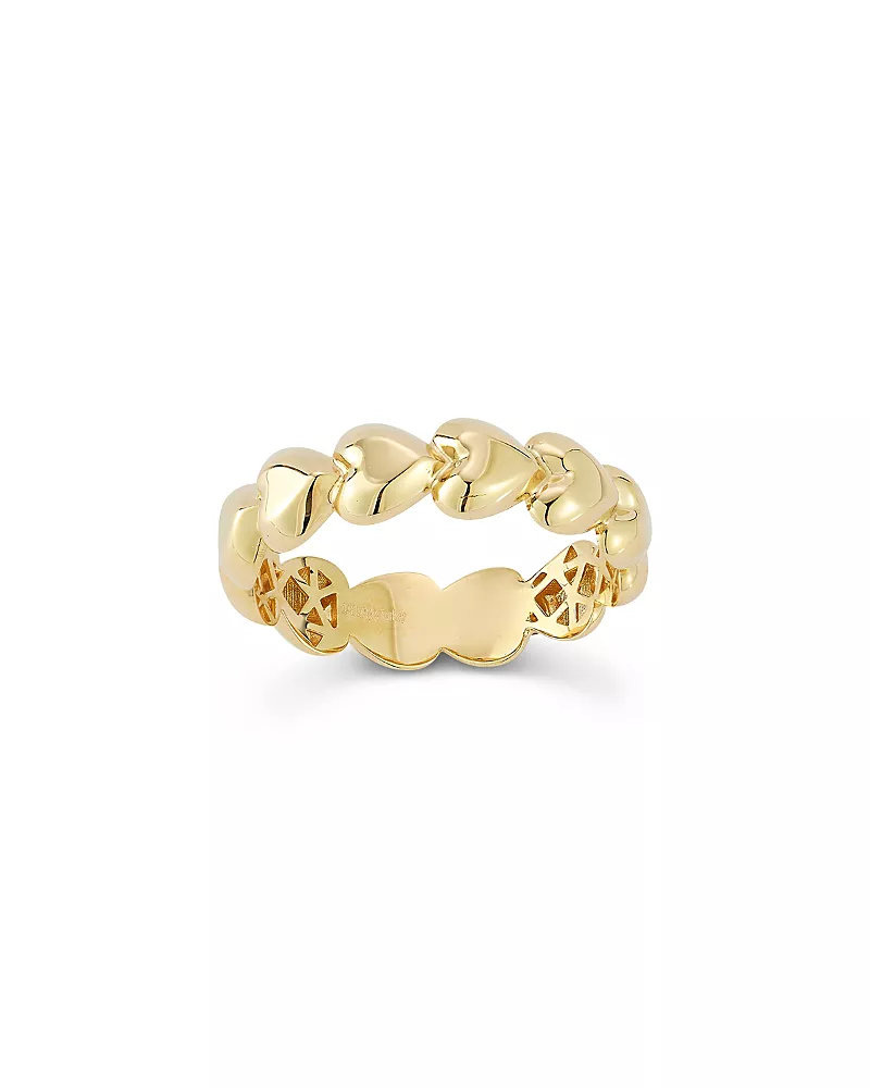 Bloomingdale's Fine Collection Puff Heart Polished Band in 14K Yellow Gold