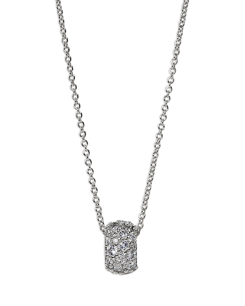 Nadri Crushed Pave Round Pendant Necklace, 16-19 In Metallic