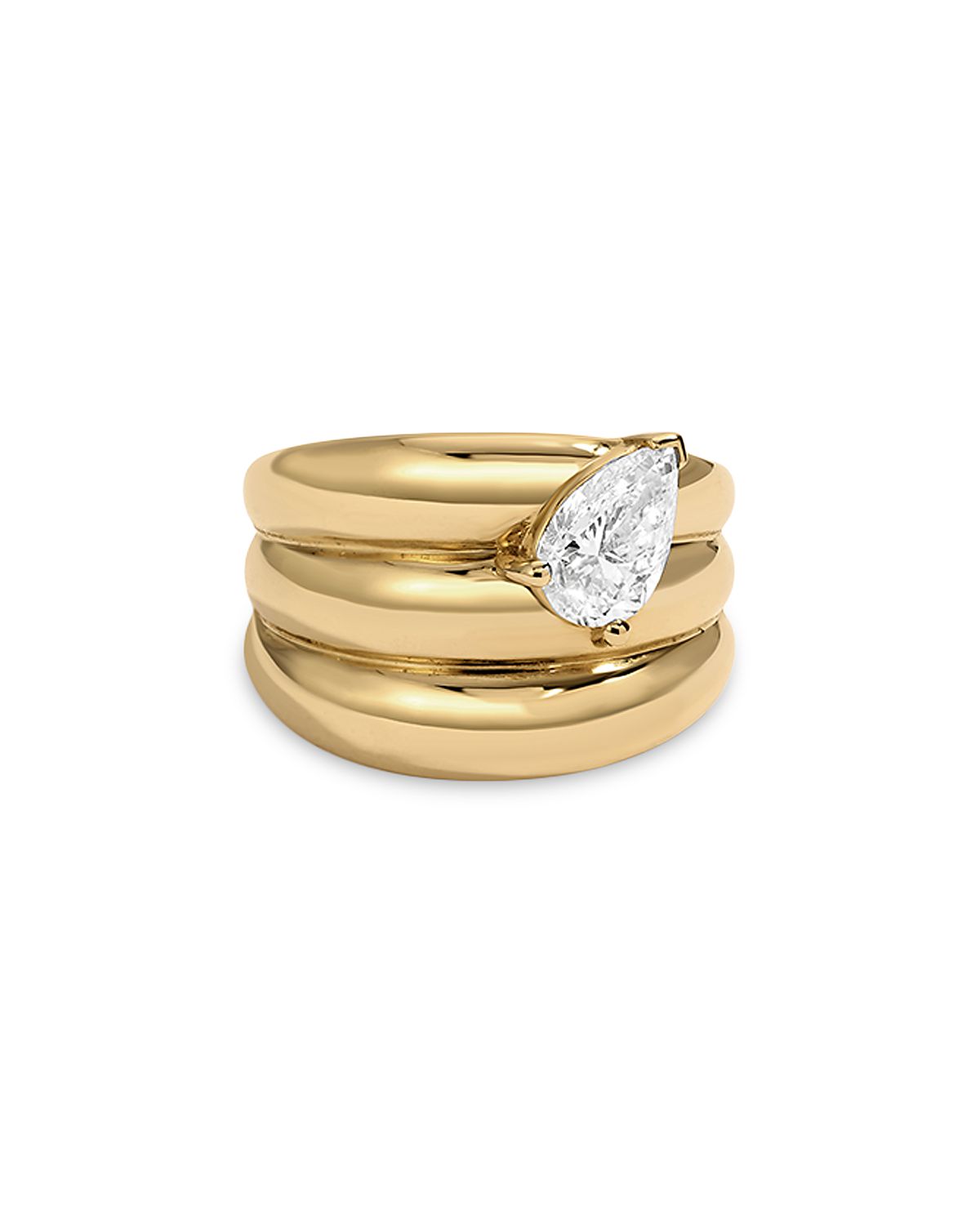 Adina Reyter 14K Yellow Gold Lab Grown Diamond Pear Groovy Era Ring