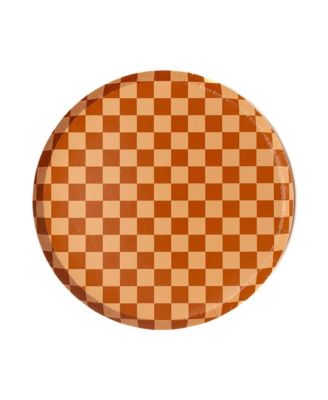 Checkered Paper Dinner Plates, Set of 8