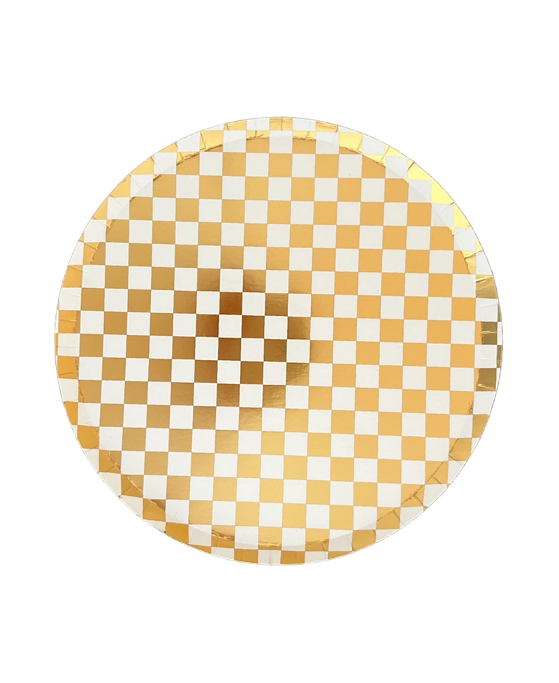 Jollity & Co Checkered Paper Dinner Plates, Set Of 8