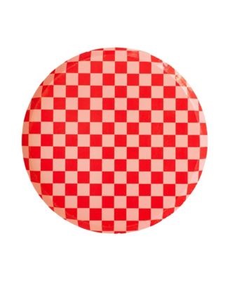 Jollity & Co Checkered Paper Dinner Plates, Set Of 8 In Red
