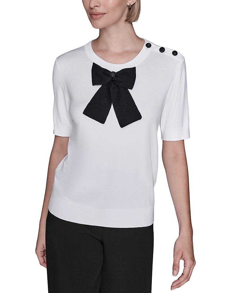 Karl Lagerfeld Women's Embellished 3d Bow Sweater In White