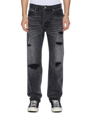 Hazlow Selvedge Replika Straight Fit Jeans in Charcoal
