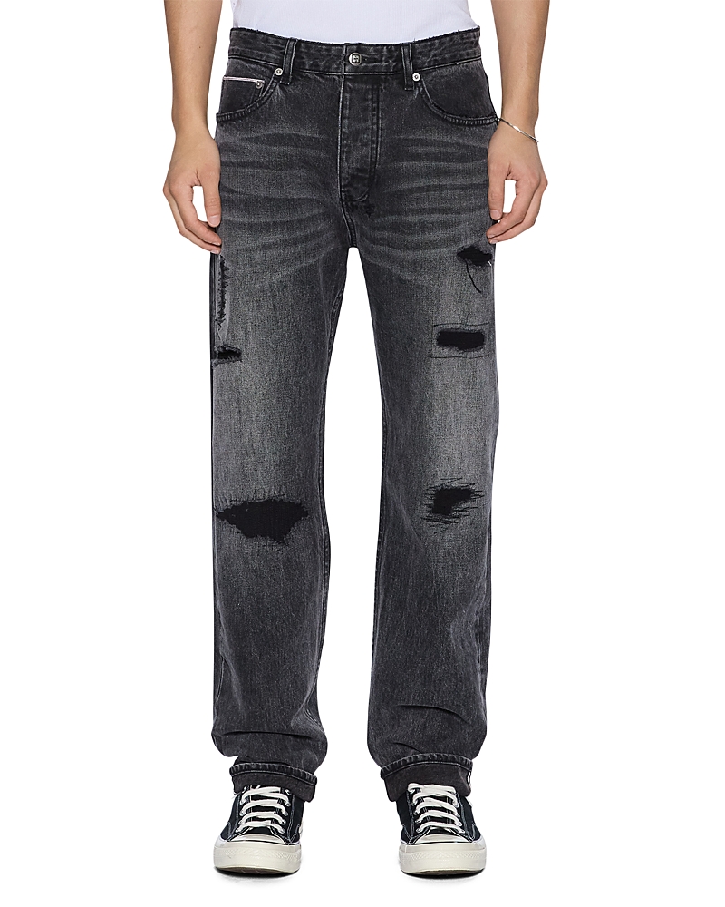 Ksubi Hazlow Selvedge Replika Straight Fit Jeans In Charcoal In Black
