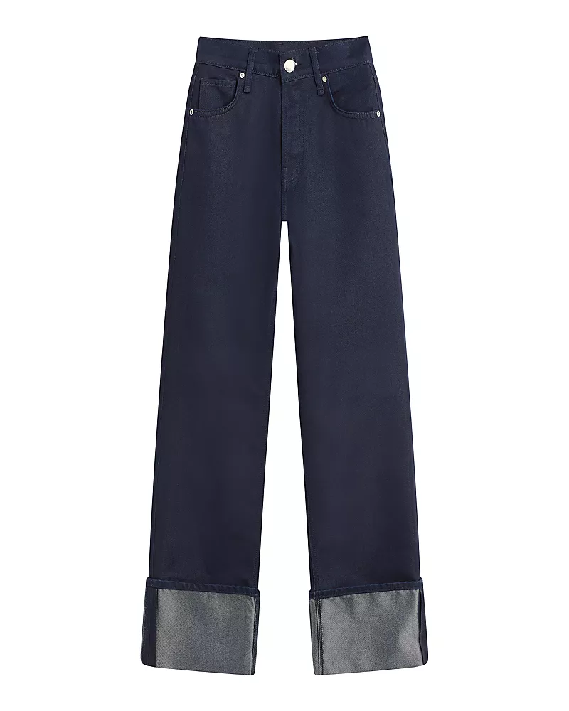 Hudson Rosie High Rise Wide Leg Ankle Jeans in Indigo Metallic