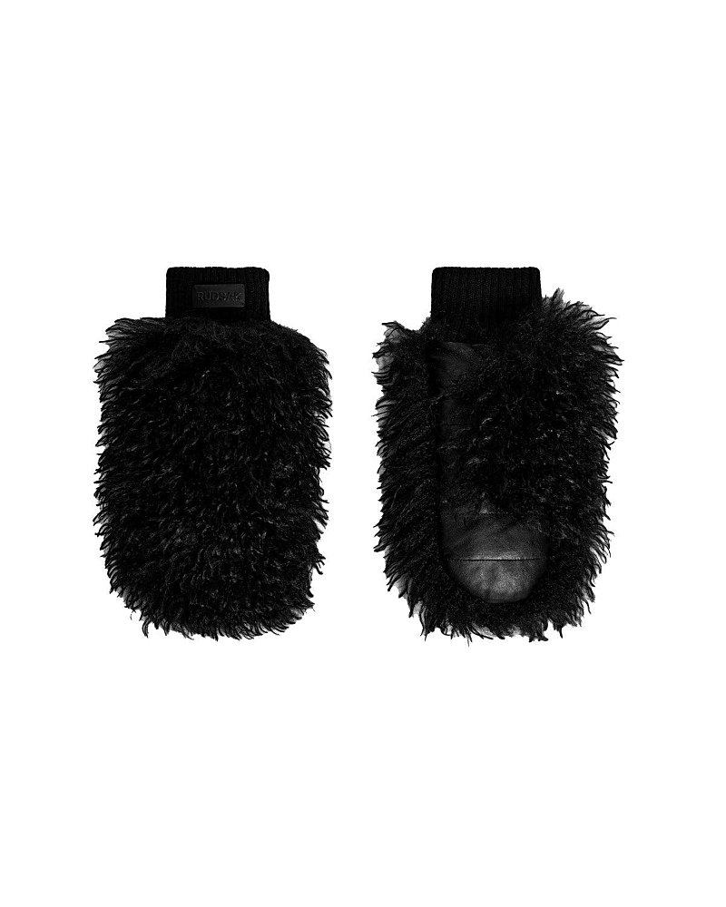 Rudsak Susan Faux Fur Mittens In Black