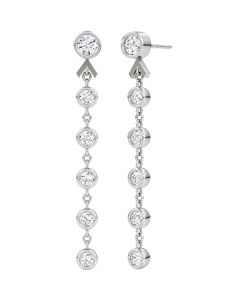 Vrai Arrow Drop Earring in 14K Gold, 1.5ctw Round Brilliant Lab Grown Diamonds