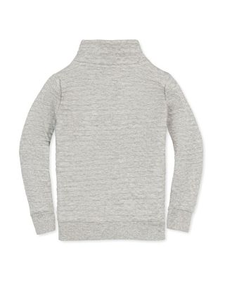  Unisex Long Sleeve Quilted Half Zip Pullover Sweatshirt with Pocket