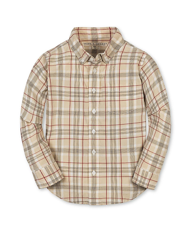 Hope & Henry Kids' Organic Long Sleeve Stretch Poplin Shirt In Multi