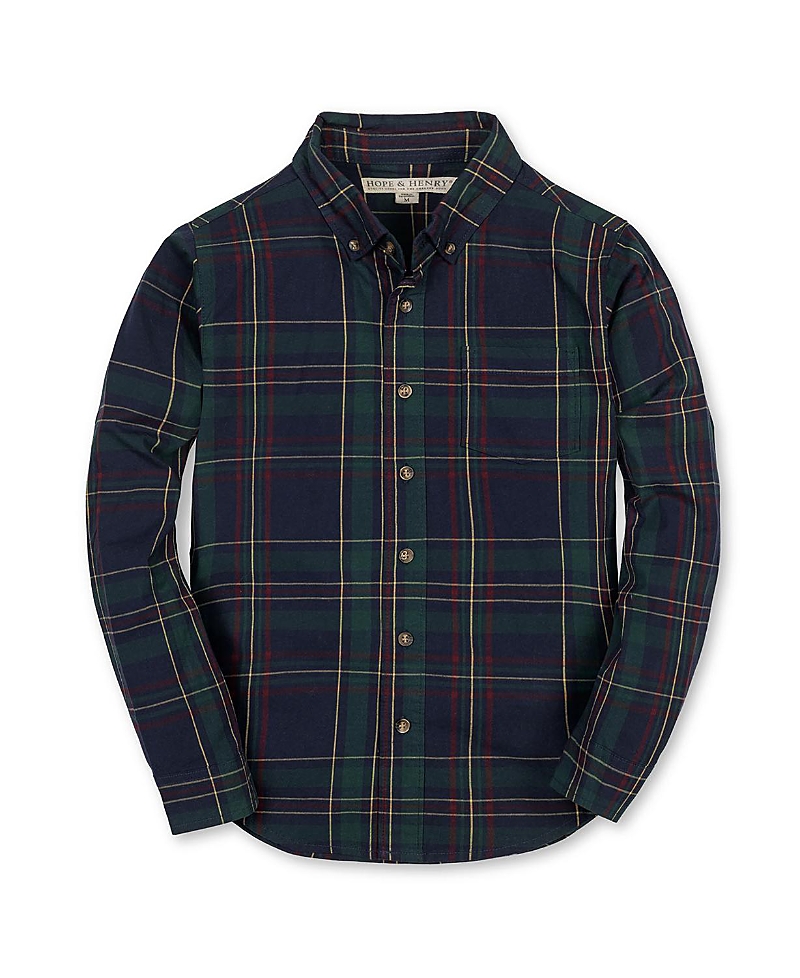 Hope & Henry Boys' Organic Long Sleeve Stretch Poplin Shirt - Little Kid, Big Kid