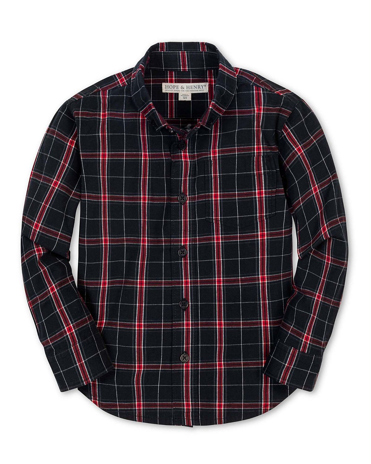 Hope & Henry Boys' Organic Long Sleeve Stretch Poplin Shirt - Little Kid, Big Kid