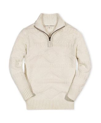 Boys' Organic Long Sleeve Half Zip Cable Pullover Sweater - Little Kid, Big Kid
