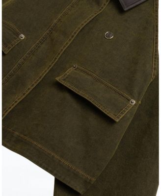  Contrast Collar Utility Cropped Jacket