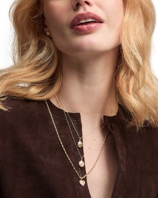 Polished Bead Saturn Link Chain Necklace, 16"