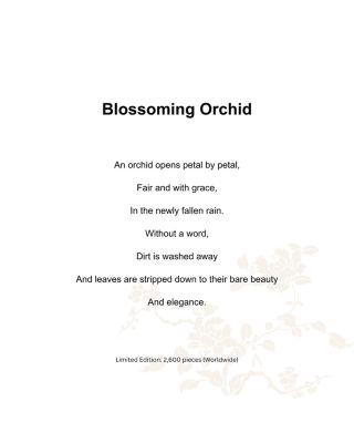 Blossoming Orchid Crystal Sculpture - Limited Edition