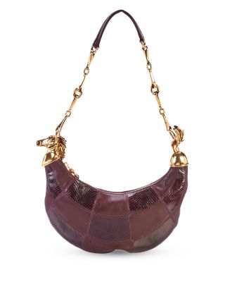 Chain Horse Checkered Leather Shoulder Bag