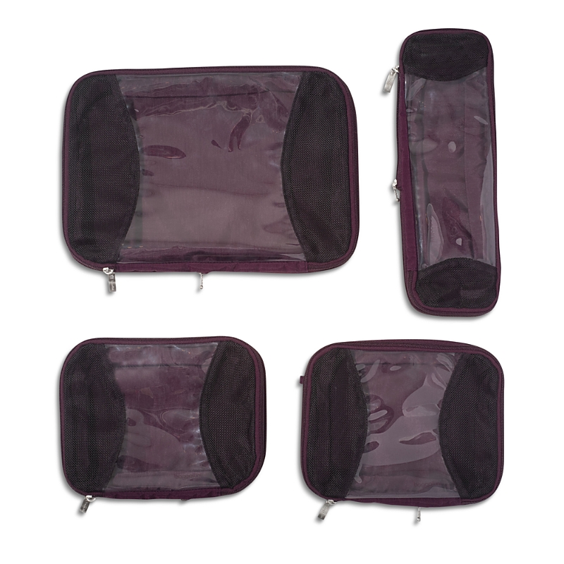 Baggallini The Jet Set Edit 4 Piece Compression Cube Set In Purple