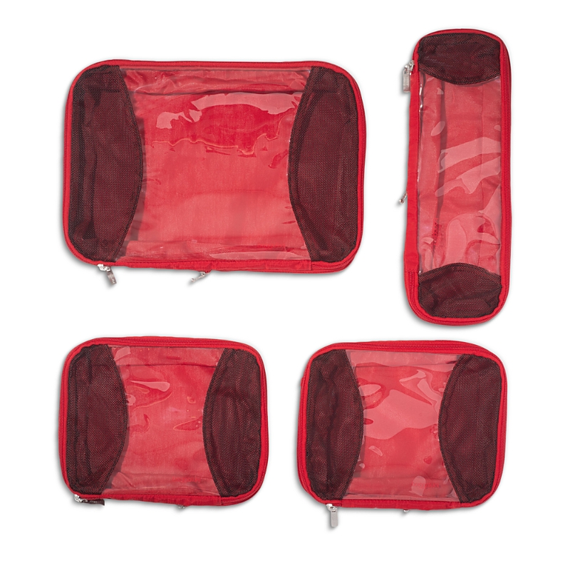 Baggallini The Jet Set Edit 4 Piece Compression Cube Set In Red