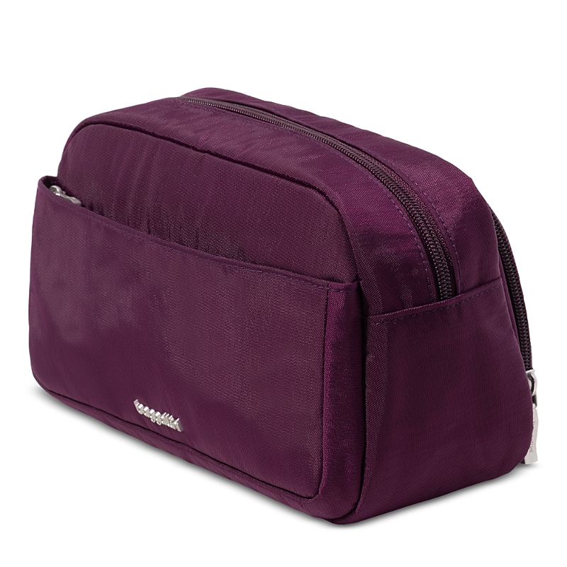 Baggallini The Jet Set Edit Pocket Cosmetic Pouch With Brush Organization In Purple
