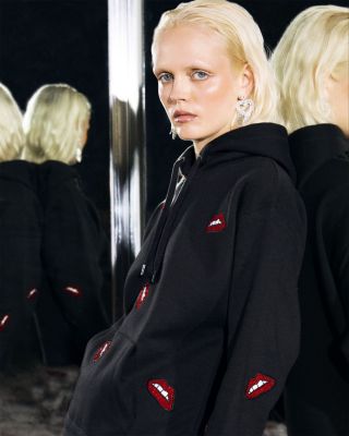 Rhinestone Heart Fringe Drop Earrings - Exclusive