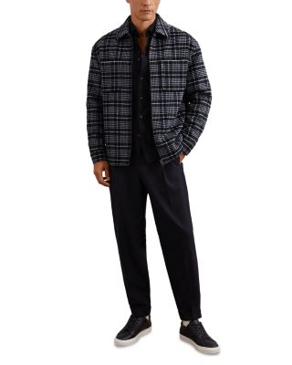 Vitarli Long Sleeved Zip Through Check Twin Pocket Wadded Overshirt