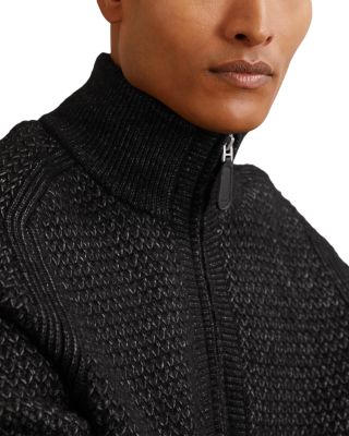 Stockdale Long Sleeved Half Zip Brushed Ribbed Sweater