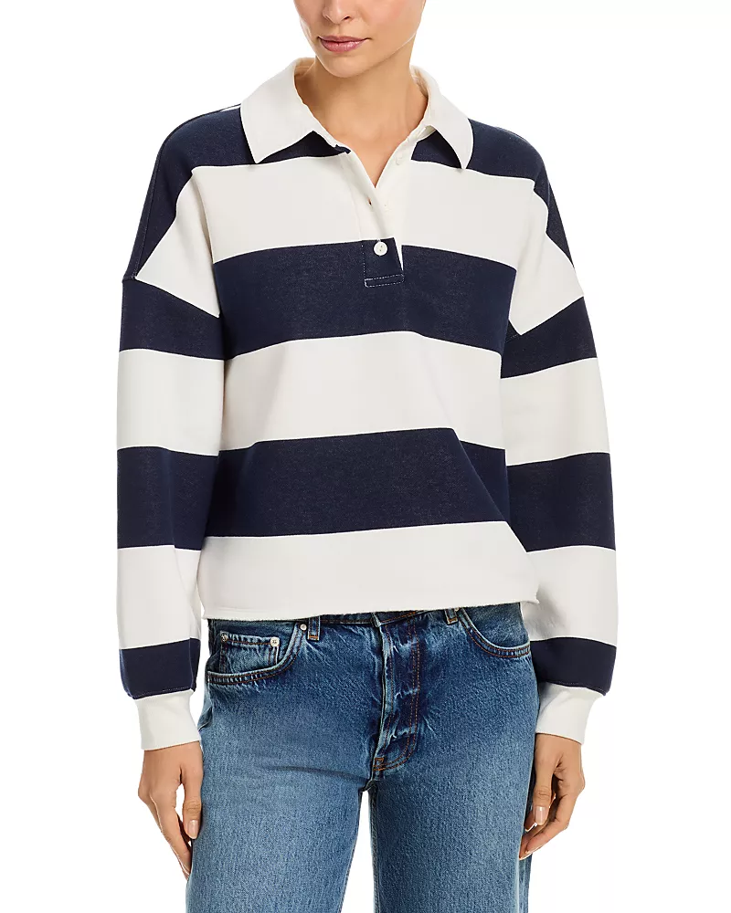 Aqua Cropped Oversized Polo Sweater - Exclusive
