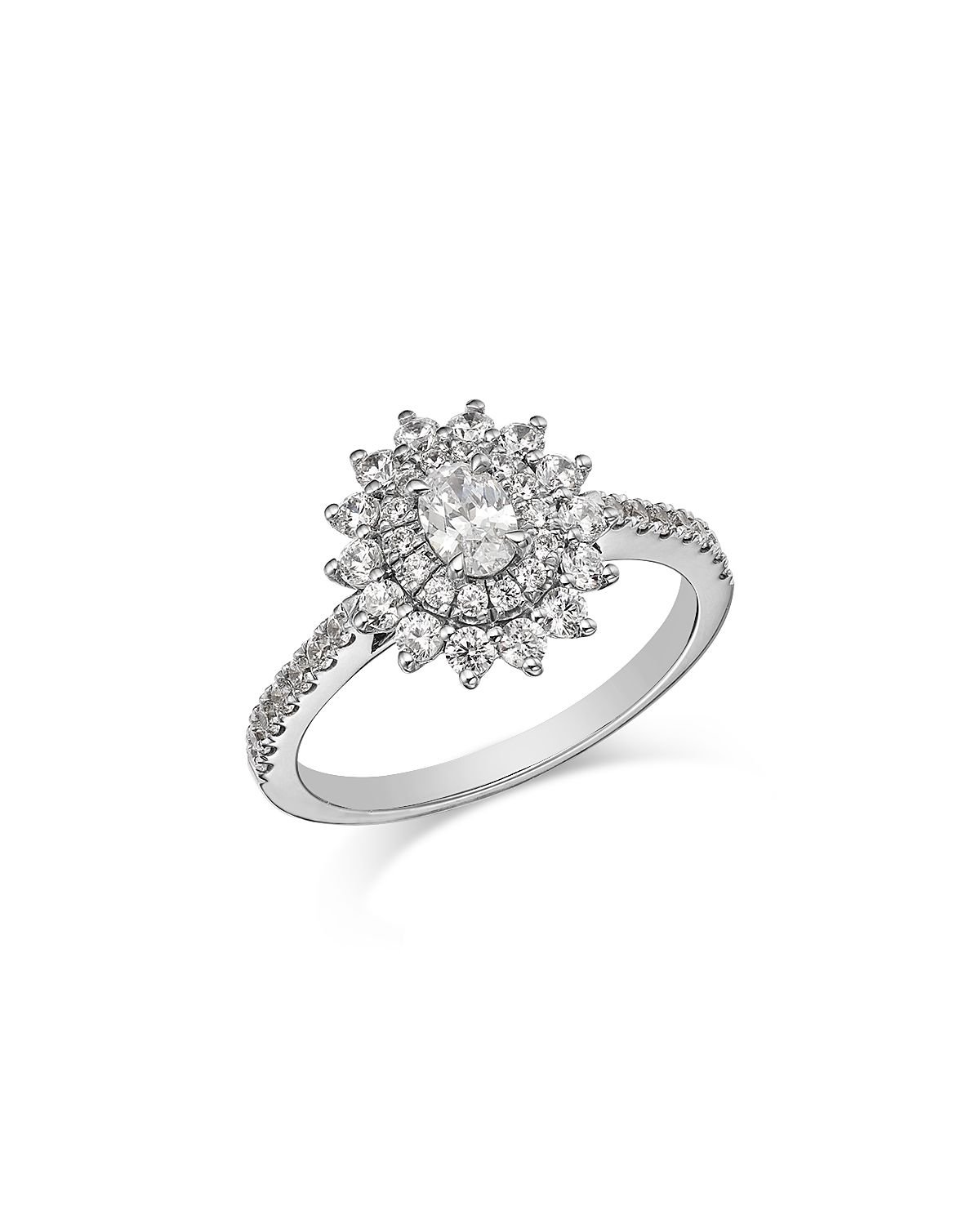 Bloomingdale's Fine Collection Diamond Oval & Round Starburst Halo Engagement Ring