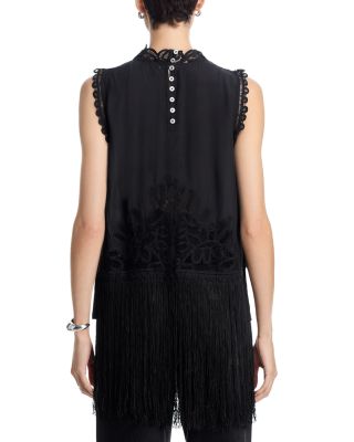 Adelina Lace Fringe Top