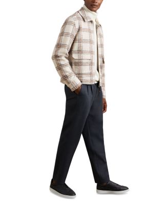 Varena Long Sleeved Zip Through Twin Pocket Check Overshirt