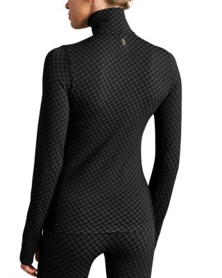 Apr&egrave;s Houndstooth Seamless Quarter Zip Top