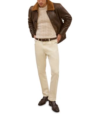 Saunders Long Sleeved Crewneck Cable Cashmere Blend Sweater  