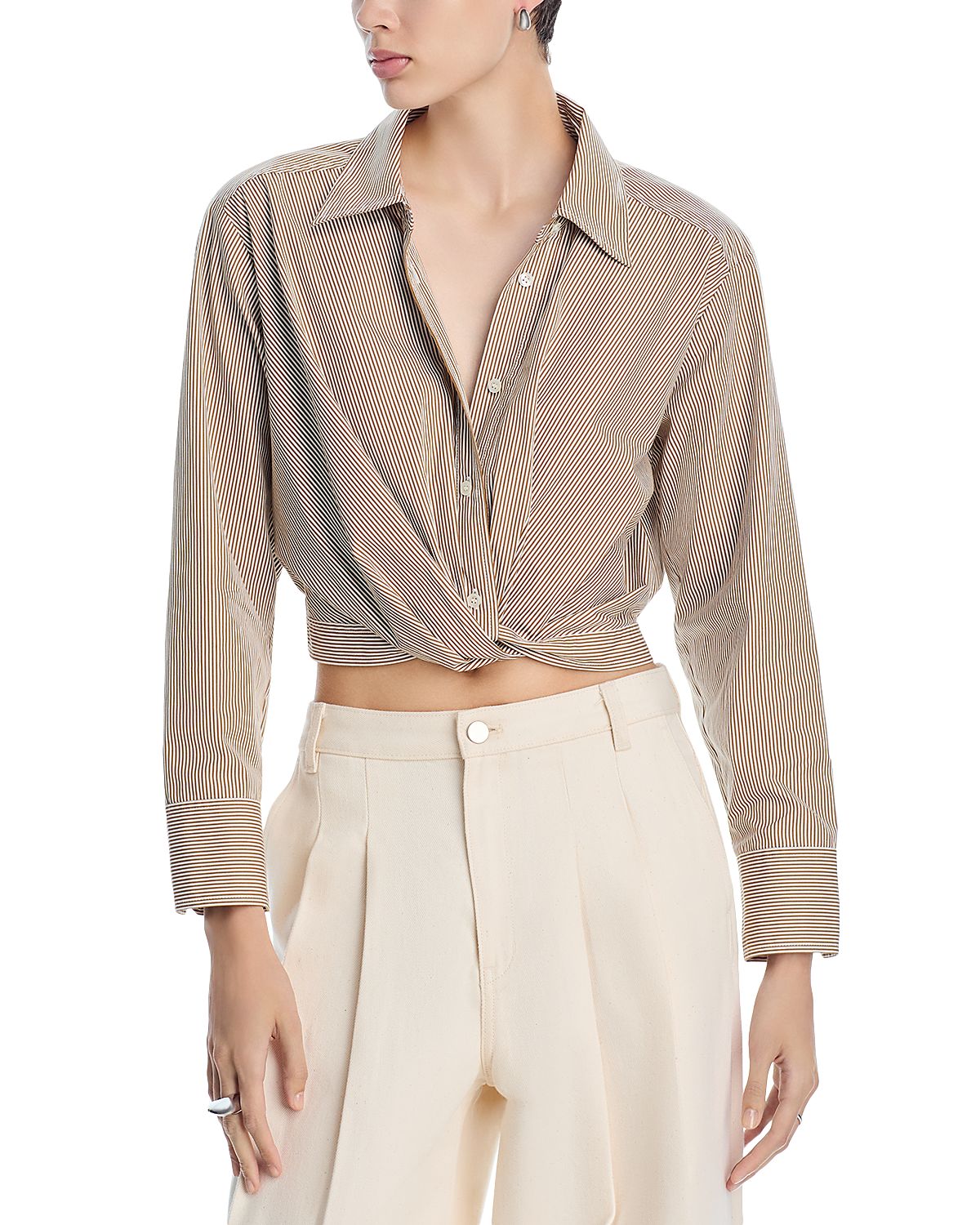 A. l.c. Leo Button Front Top