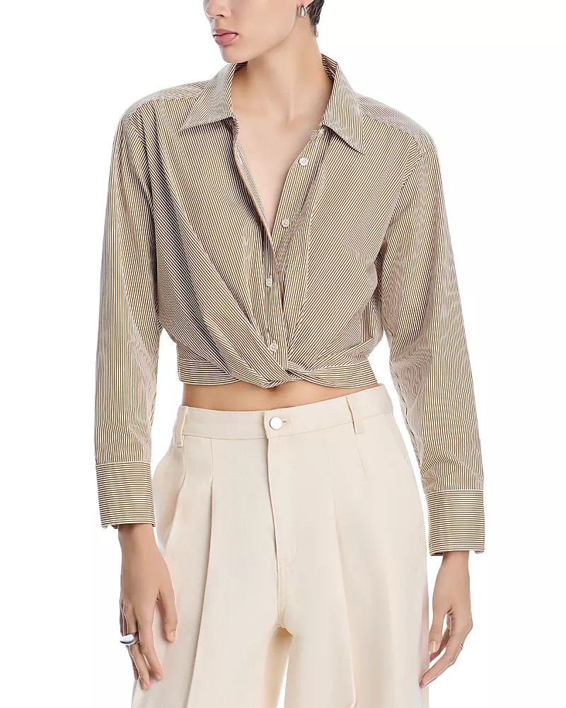 A. l.c. Leo Button Front Top