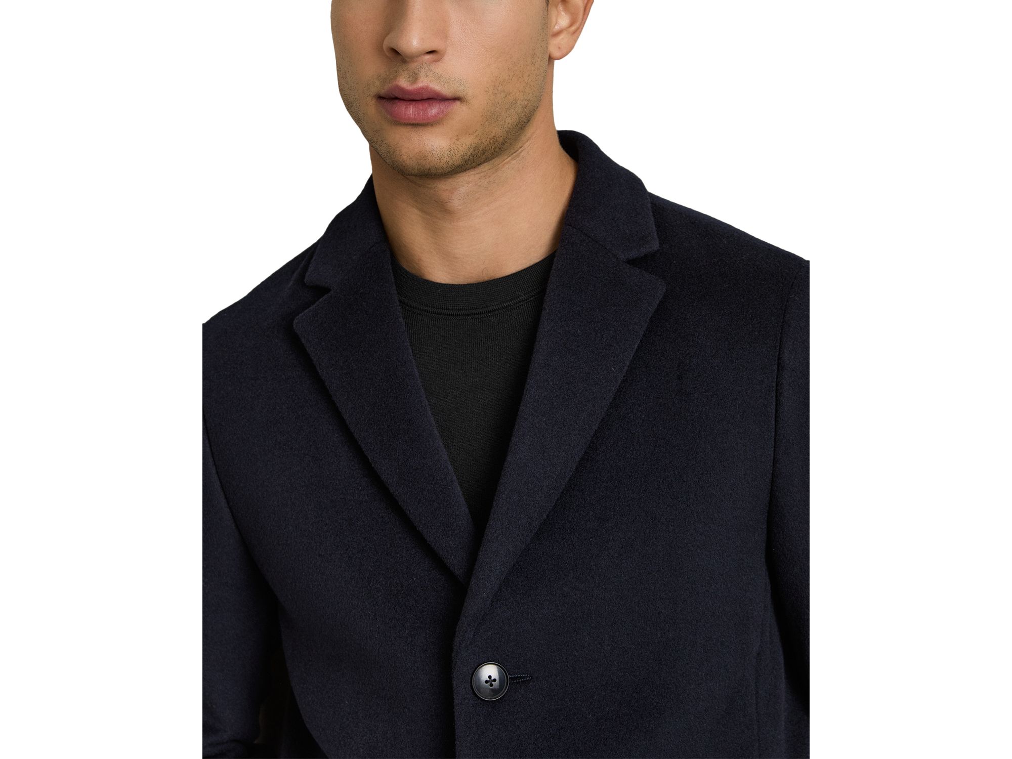 Gable Long Sleeved Single Breasted Wool Blend Overcoat — Image 4